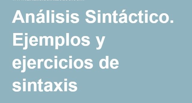 ejercicios de analizar sintaxis