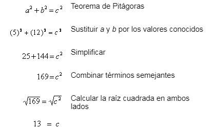 Ejercicio de teorema de pitágoras resolución