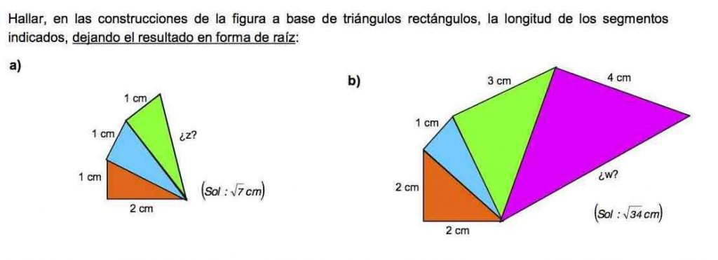 ejercicios teorema de pitágoras-resolver